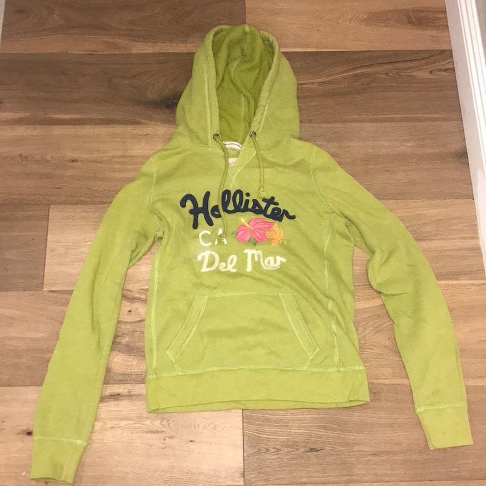 Size L lightweight lime green Hollister hoodie